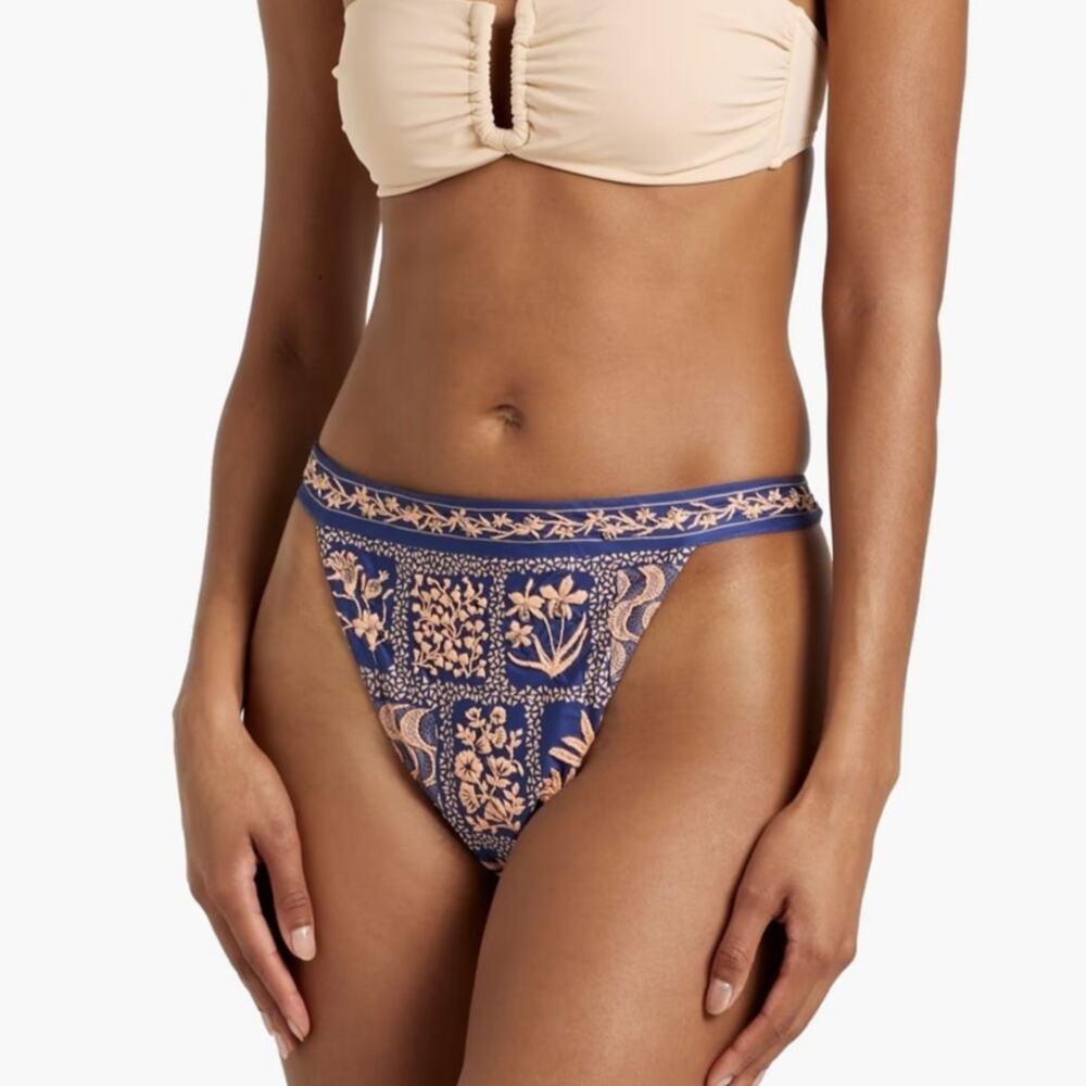 Agua by Agua Bendita Lluvia Ipanema Bikini Bottom Swim Embroidered Resort Boho L